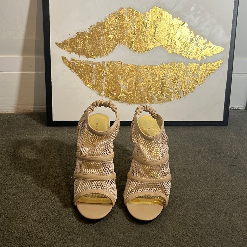 Martinez Valero mesh and leather heels